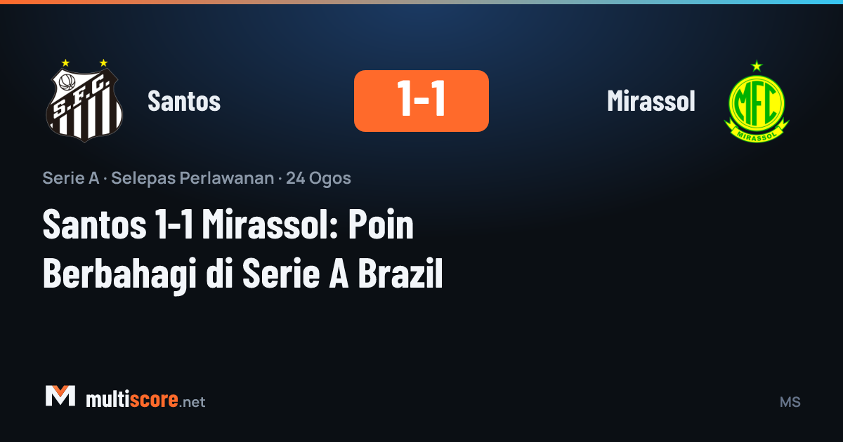 Santos ve Mirassol oyuncuları top için mücadele ediyor