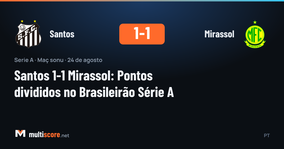 Santos ve Mirassol oyuncuları top için mücadele ediyor