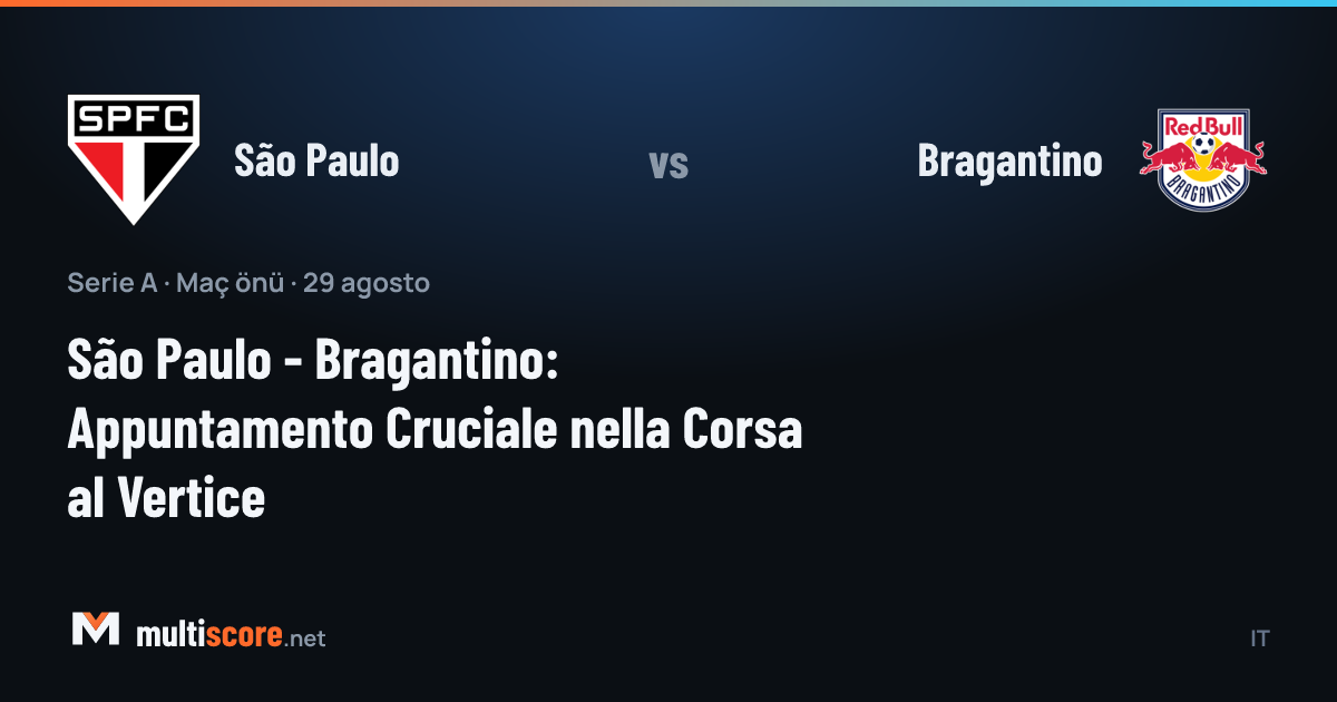 São Paulo ve Bragantino oyuncuları Serie A maçında mücadele ederken