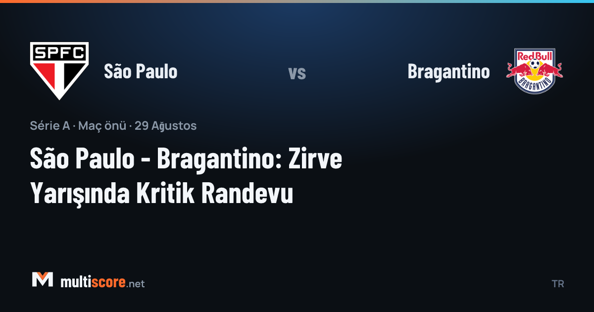 São Paulo ve Bragantino oyuncuları Serie A maçında mücadele ederken