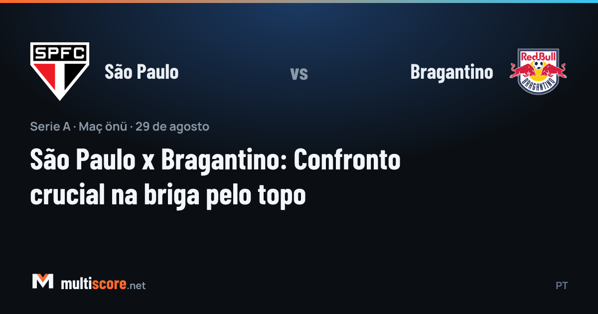 São Paulo ve Bragantino oyuncuları Serie A maçında mücadele ederken