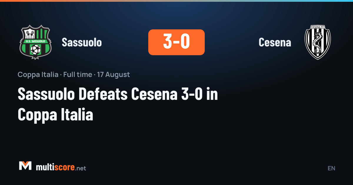 Sassuolo oyuncuları Cesena'ya karşı gol sevinci yaşıyor