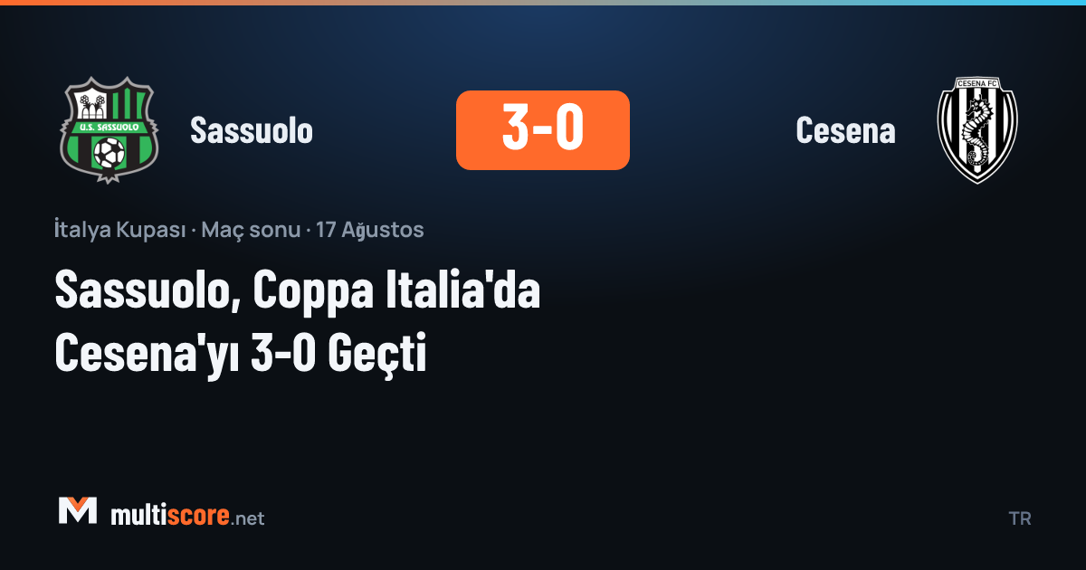Sassuolo oyuncuları Cesena'ya karşı gol sevinci yaşıyor