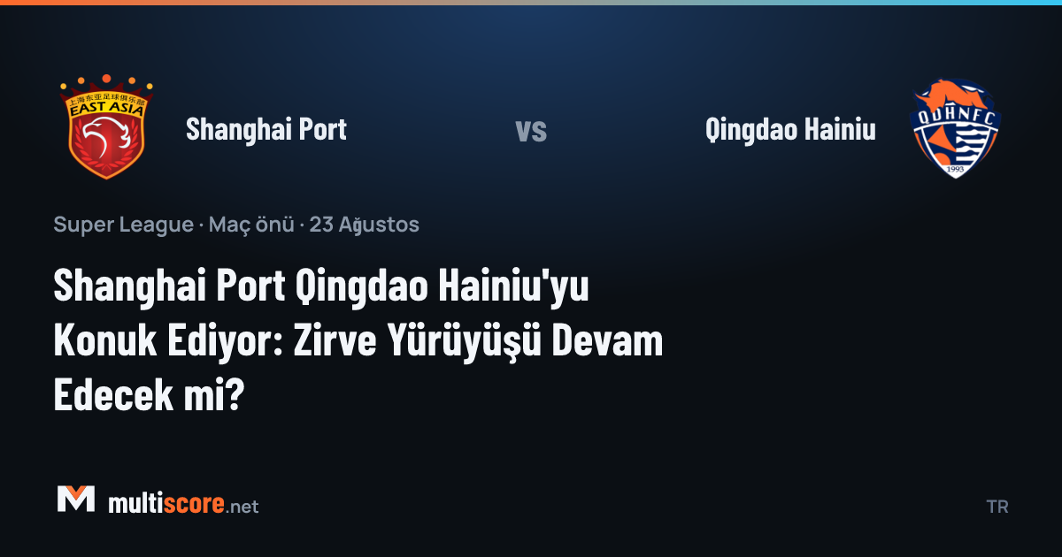 Shanghai Port ve Qingdao Hainiu oyuncuları maç öncesi sahada