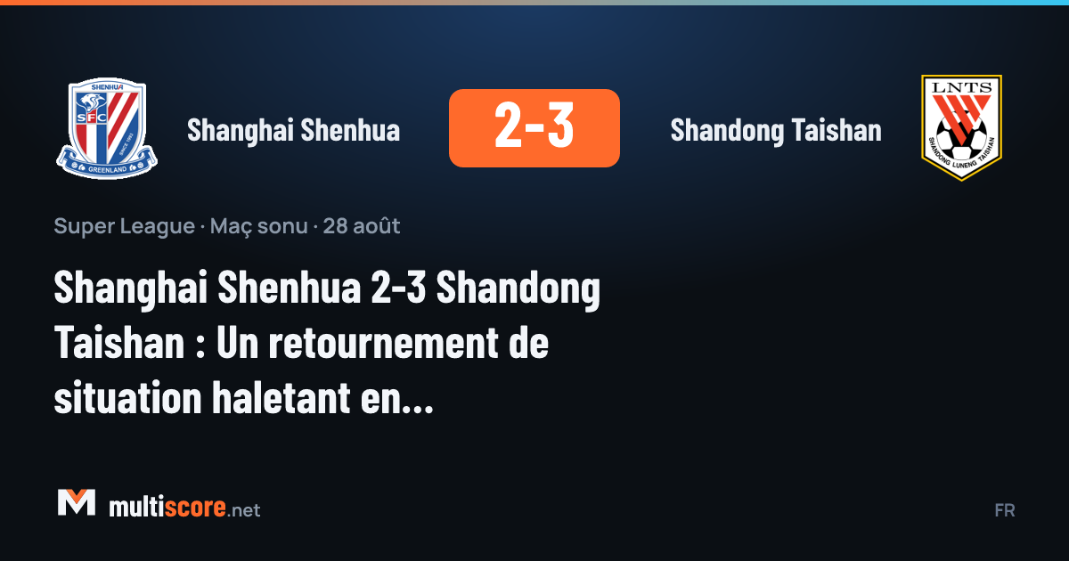 Shanghai Shenhua ve Shandong Taishan arasında oynanan Çin Süper Ligi maçından bir kare