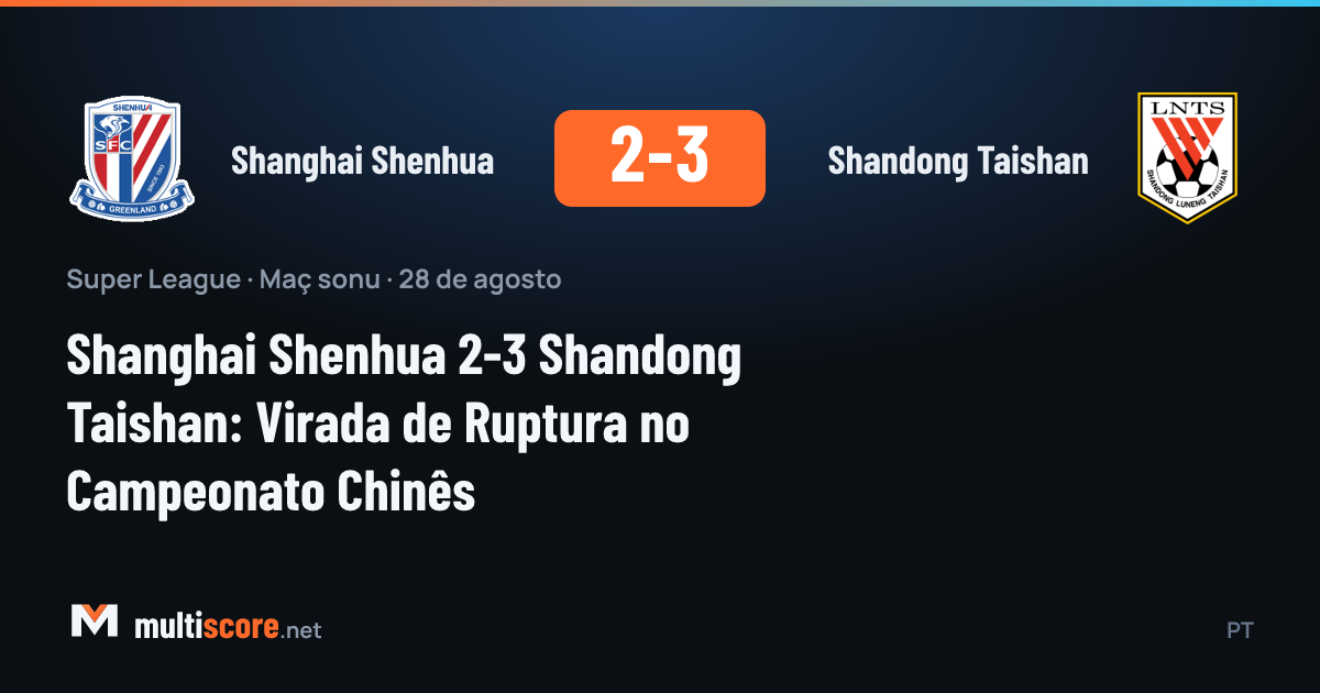 Shanghai Shenhua ve Shandong Taishan arasında oynanan Çin Süper Ligi maçından bir kare