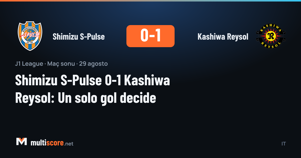 Shimizu S-Pulse Kashiwa Reysol J1 League maçı