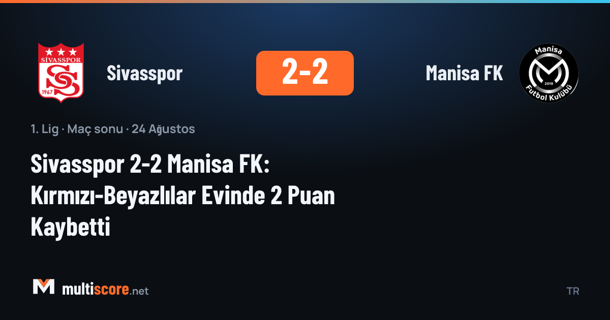 Sivasspor ile Manisa FK arasındaki maçtan bir görünüm