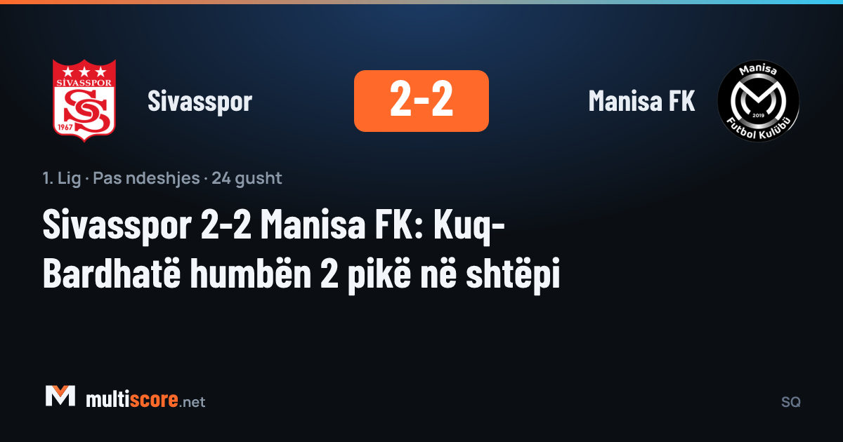 Sivasspor ile Manisa FK arasındaki maçtan bir görünüm