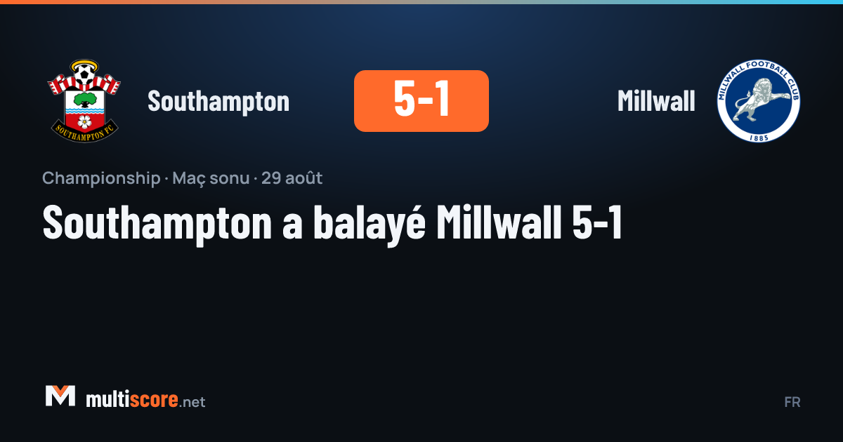 Southampton - Millwall Championship maçı