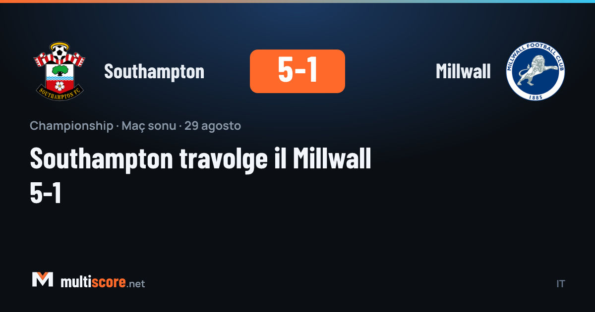 Southampton - Millwall Championship maçı