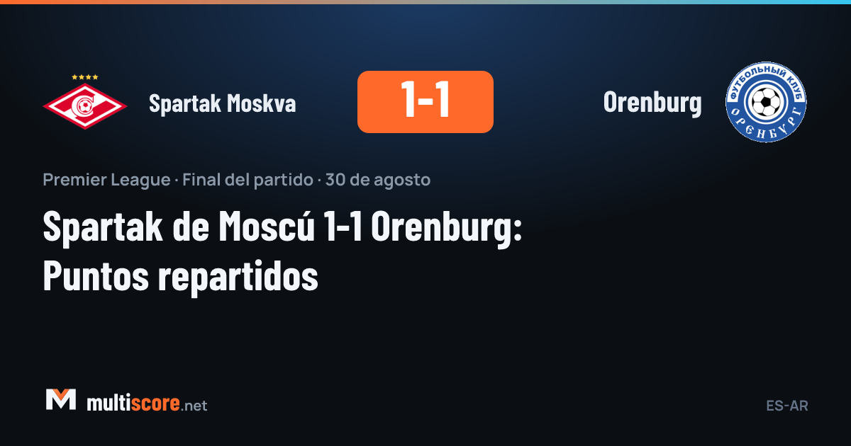 Spartak Moskva - Orenburg maçından bir kare