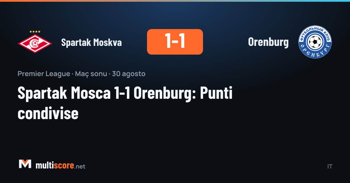 Spartak Moskva - Orenburg maçından bir kare