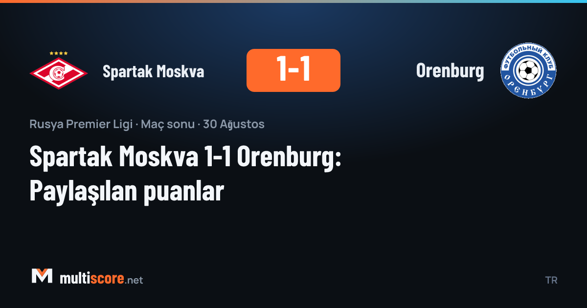 Spartak Moskva - Orenburg maçından bir kare