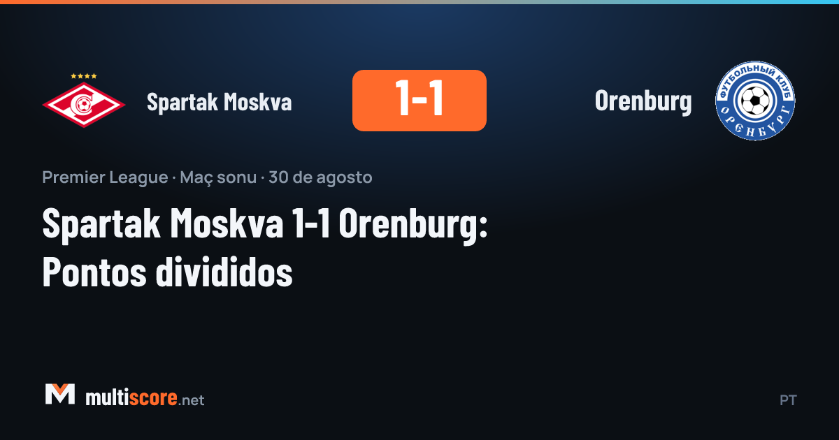 Spartak Moskva - Orenburg maçından bir kare