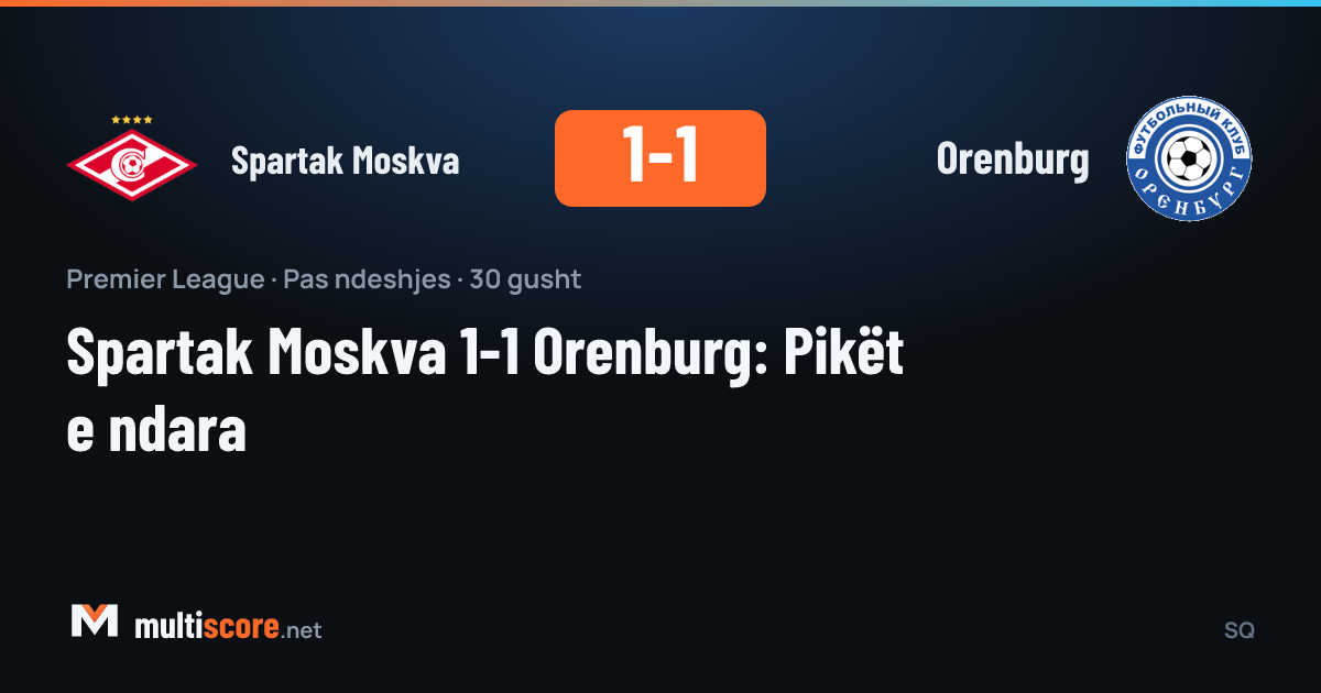 Spartak Moskva - Orenburg maçından bir kare