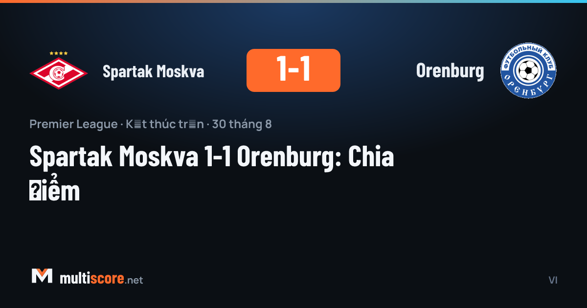 Spartak Moskva - Orenburg maçından bir kare