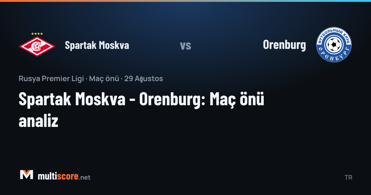 Spartak Moskva - Orenburg maçı öncesi stadyum ve iki takımın renkleri