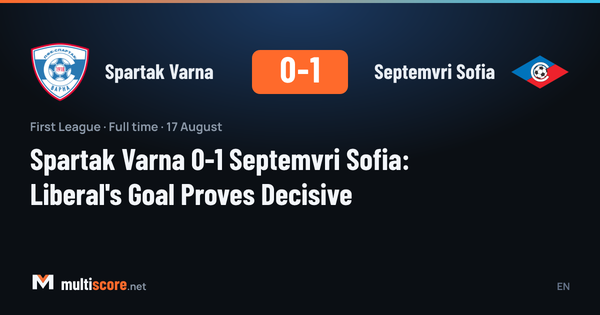 Spartak Varna Septemvri Sofia maçından bir kare