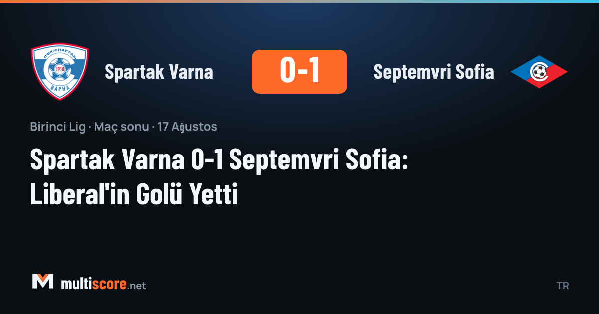 Spartak Varna Septemvri Sofia maçından bir kare