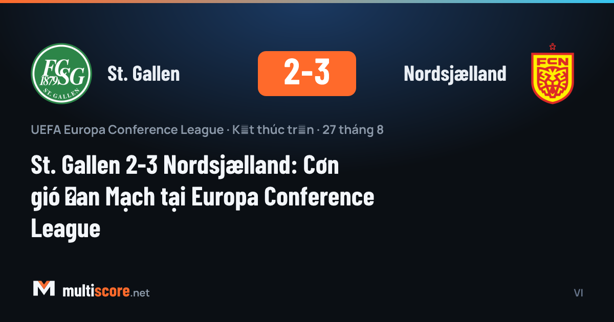 St. Gallen - Nordsjælland maçından bir kare