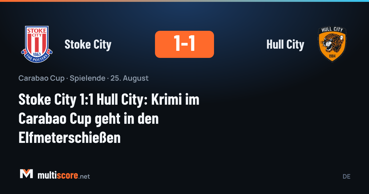 Stoke City - Hull City Carabao Cup maçından bir kare