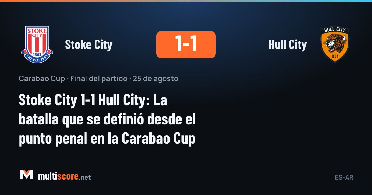 Stoke City - Hull City Carabao Cup maçından bir kare