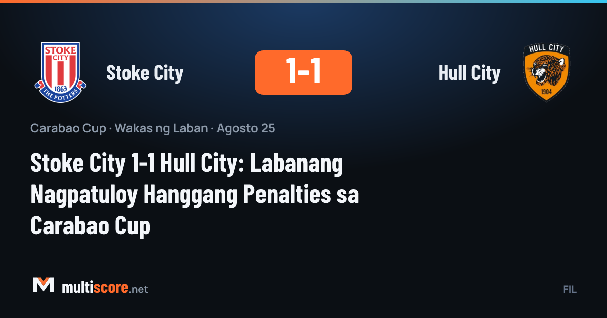 Stoke City - Hull City Carabao Cup maçından bir kare