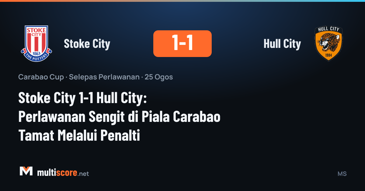 Stoke City - Hull City Carabao Cup maçından bir kare