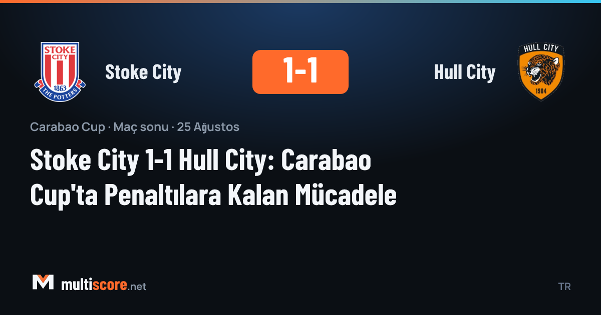 Stoke City - Hull City Carabao Cup maçından bir kare