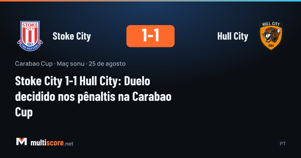 Stoke City - Hull City Carabao Cup maçından bir kare
