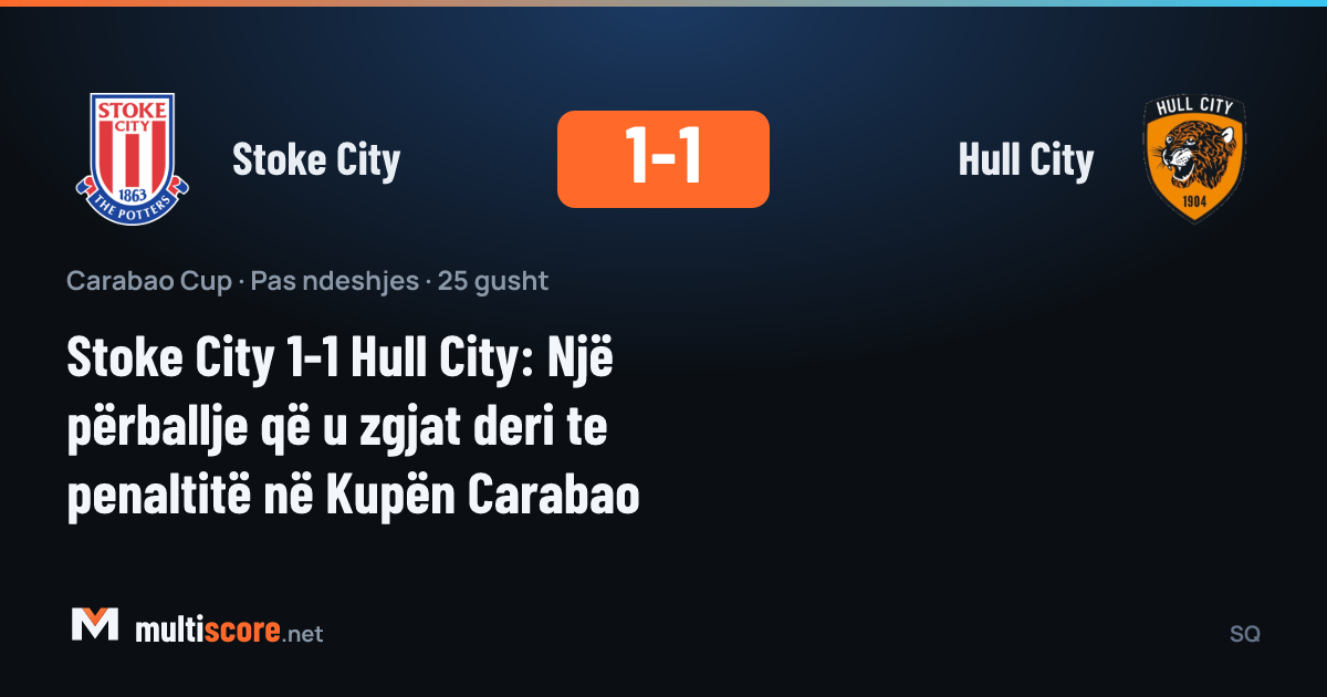 Stoke City - Hull City Carabao Cup maçından bir kare