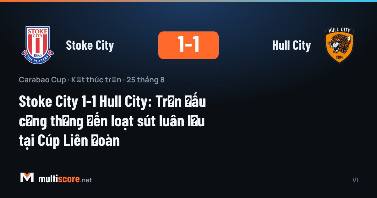 Stoke City - Hull City Carabao Cup maçından bir kare