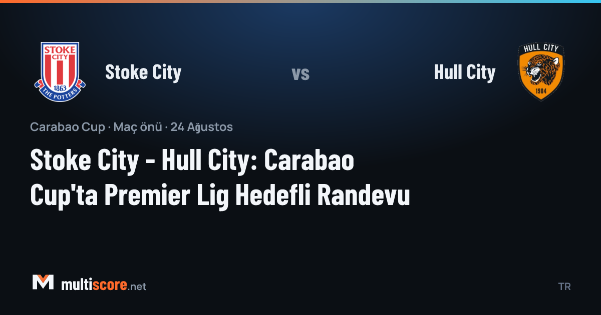 Stoke City ve Hull City oyuncuları Carabao Cup maçında mücadele ederken