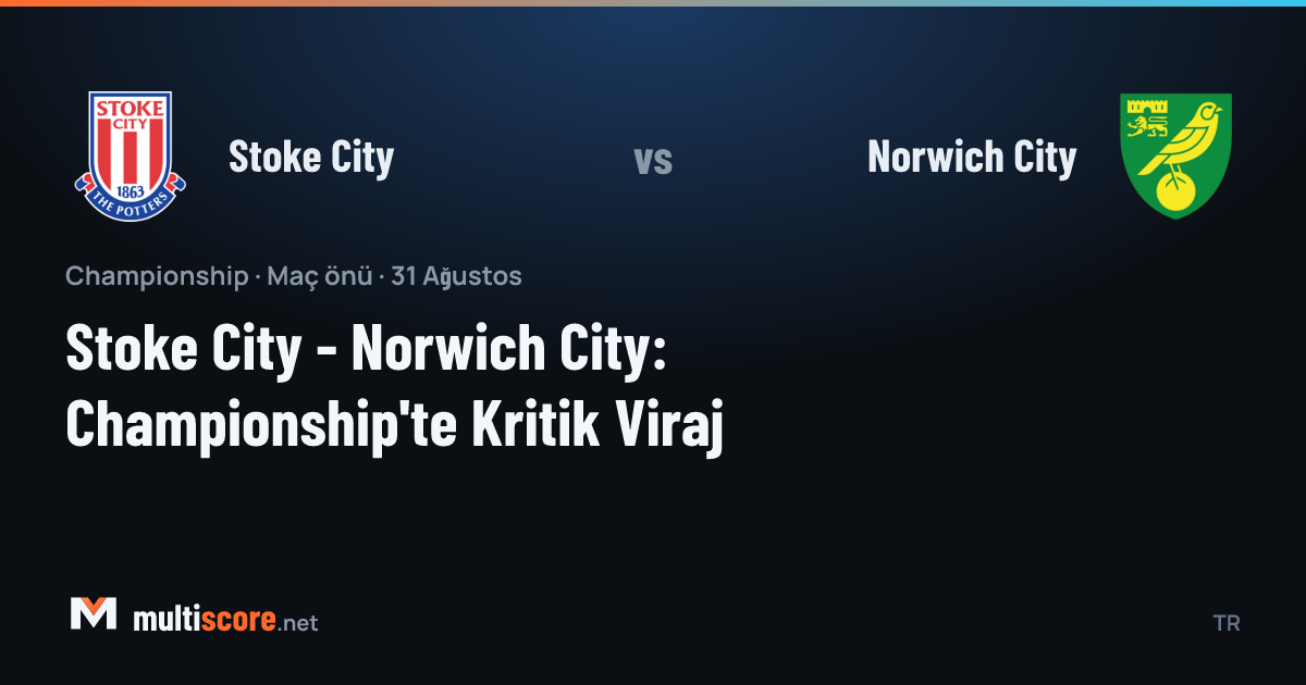 Stoke City ve Norwich City oyuncuları Championship maçında mücadele ediyor