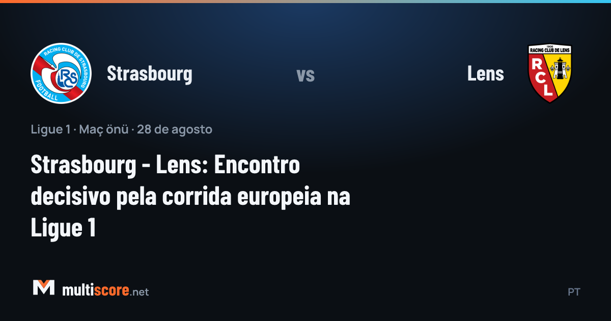 Strasbourg ve Lens oyuncuları Ligue 1 maçında mücadele ederken