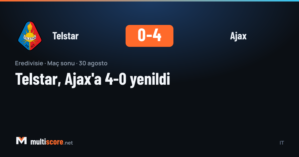 Telstar - Ajax Eredivisie maçı