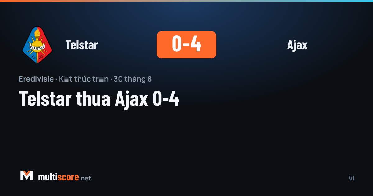Telstar - Ajax Eredivisie maçı