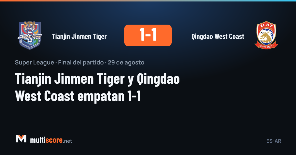Tianjin Jinmen Tiger - Qingdao West Coast maçı