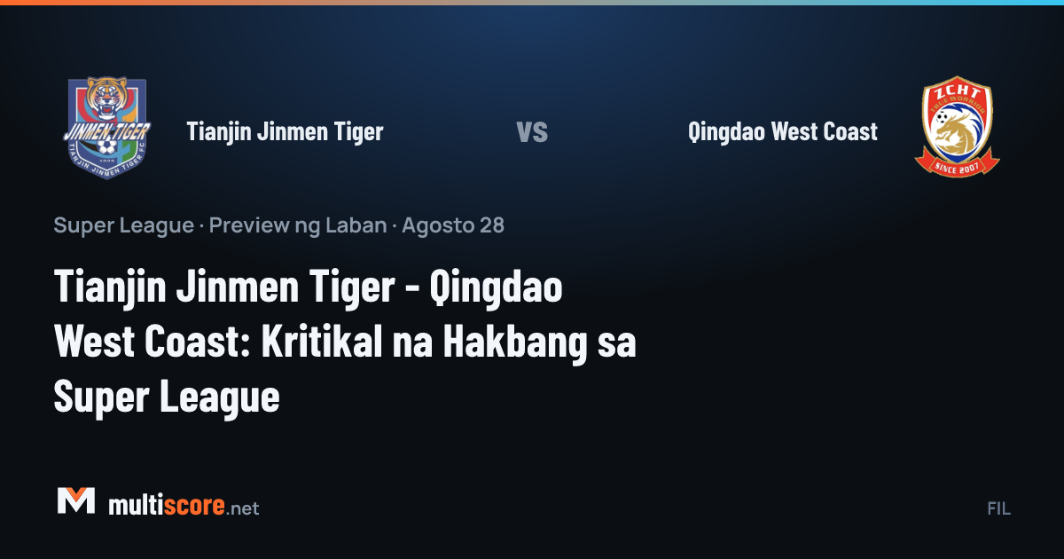 Tianjin Jinmen Tiger - Qingdao West Coast