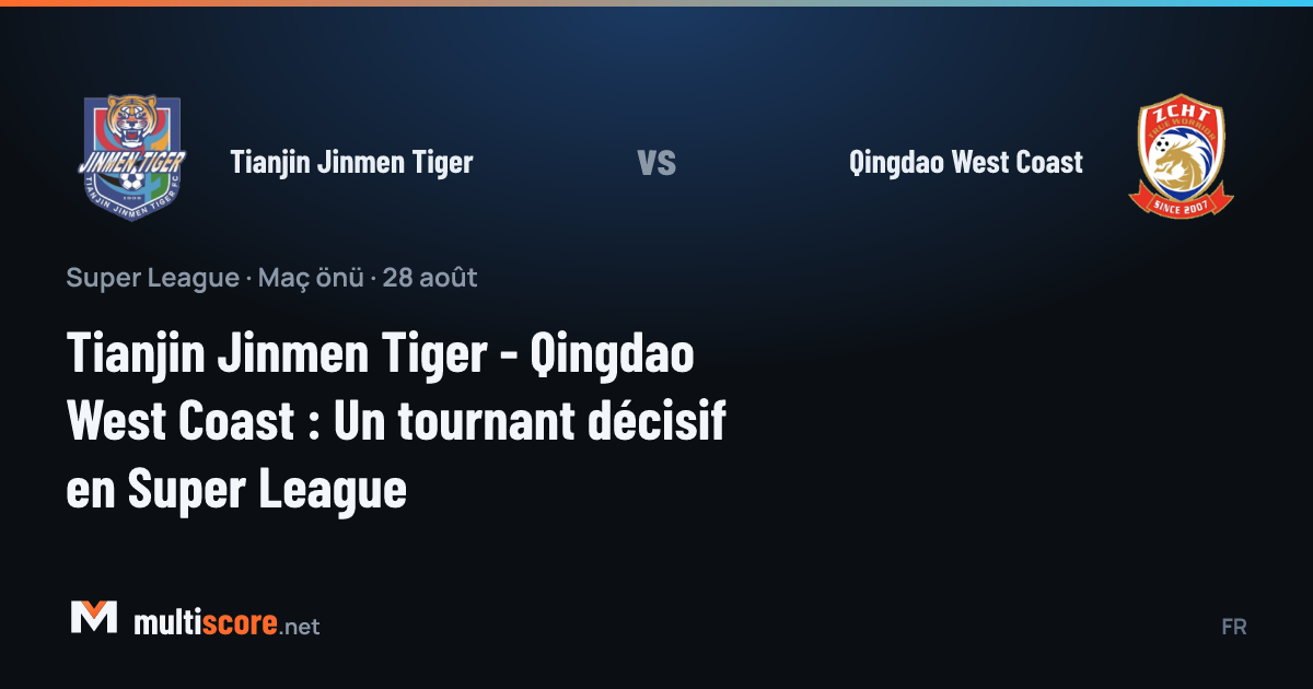 Tianjin Jinmen Tiger - Qingdao West Coast