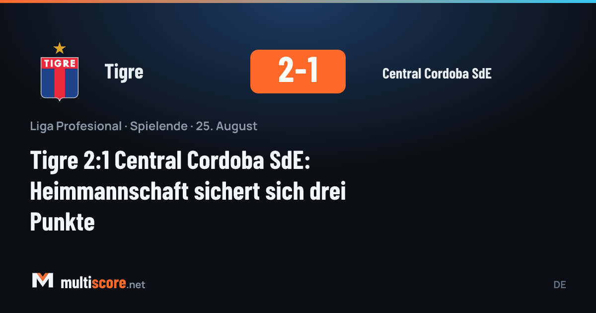 Tigre - Central Cordoba SdE maçından bir kare
