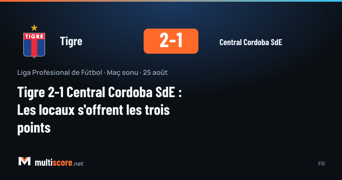 Tigre - Central Cordoba SdE maçından bir kare