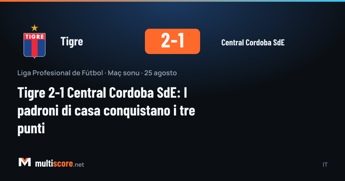 Tigre - Central Cordoba SdE maçından bir kare
