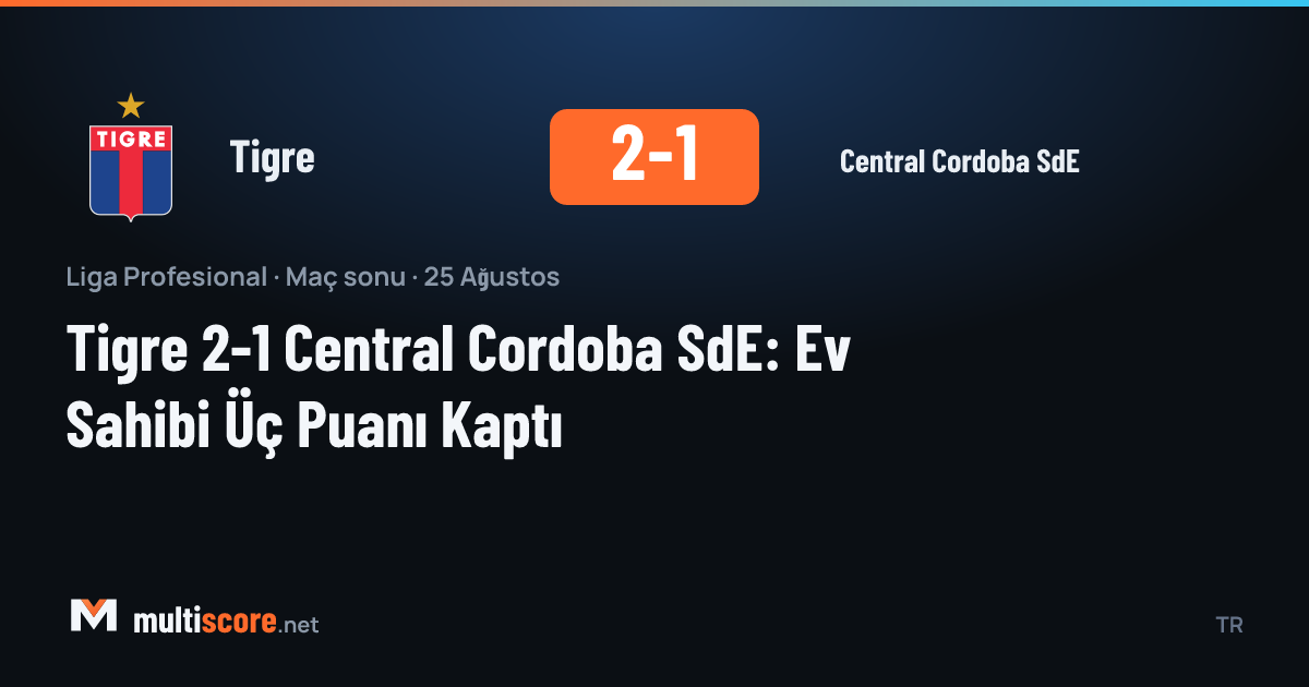 Tigre - Central Cordoba SdE maçından bir kare