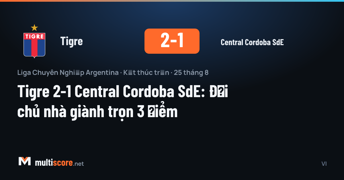 Tigre - Central Cordoba SdE maçından bir kare