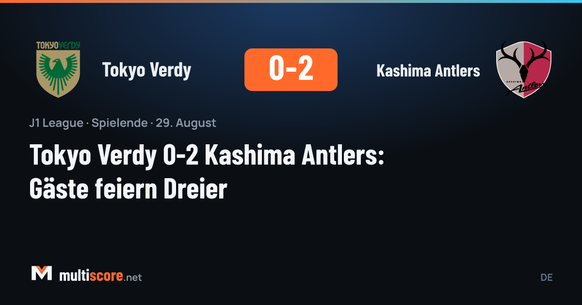 J1 League'de Tokyo Verdy ile Kashima Antlers arasında oynanan maçın görüntüsü