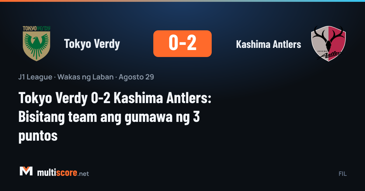 J1 League'de Tokyo Verdy ile Kashima Antlers arasında oynanan maçın görüntüsü