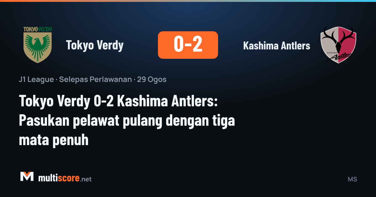 J1 League'de Tokyo Verdy ile Kashima Antlers arasında oynanan maçın görüntüsü