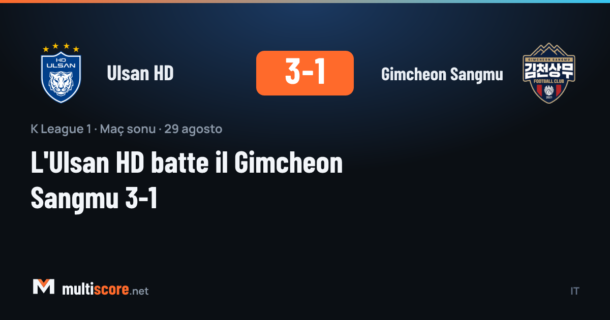Ulsan HD - Gimcheon Sangmu K League 1 maçı
